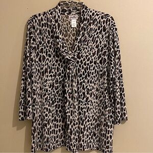 Vintage Judy Bond Women’s Upper Knot 3/4 Sleeve Animal Print Size XL